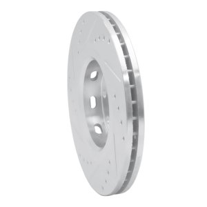 Chevrolet AVEO Brake Rotor (1) - Front Right - R1 Concepts - Drilled & Slotted - Silver - `04-`17